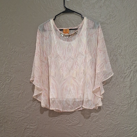Ruby Rd. Cream and Pink Women's Blouse Size M - Picture 1 of 8